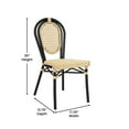 thumbnail image 5 of Flash Furniture Cannes Indoor/Outdoor French Bistro Stacking Chair Natural/Black (SDA642111NBK), 5 of 13