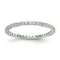 thumbnail image 1 of 14K White Gold Ring Band Eternity Diamond Round Polished Shared Prong 1 2ct , Size 7, 1 of 5