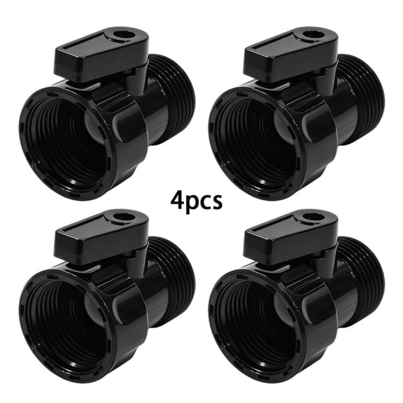 4 Pieces of ABS Plastic Garden Hose Shut Off Ball Valves, Adjustable Flow Water Stop Fittings Compatible with Standard Garden Hose Connections