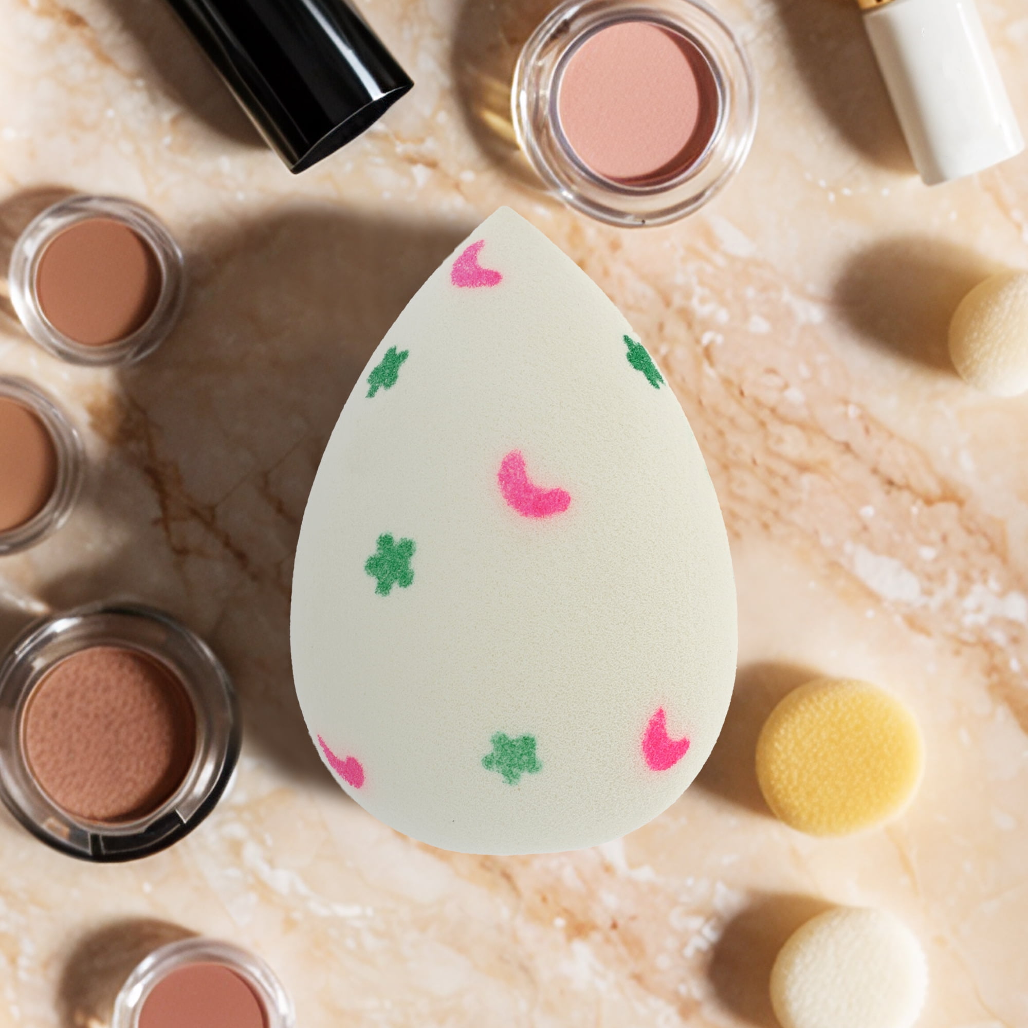 Unique Bargains 1 Pc Star Moon Face Makeup Sponge for Bedrooms Makeup Needs Beige