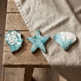 thumbnail image 4 of 3 Pcs Summer Coastal Wall Decor Bathroom Beach Blue Wall Art Sea Seahorse Starfish Seashell,Nautical Theme Home Living Room Bedroom Outdoor Decorations,Ideal Housewarming Gift(Ocean Style), 4 of 6