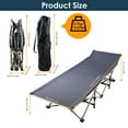 thumbnail image 2 of Zorpupoa Folding Camping Cot for Adults, Portable Camping Bed with 2-Sided Soft Pad, 440lbs Max Load Heavy Duty Outdoor Cot, Black, 2 of 13