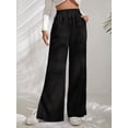 thumbnail image 1 of Pantalones casuales de cintura alta para mujer, pantalones de pana de color sólido europeo y americano con dobladillo con abertura y costuras para mujer, 1 of 5