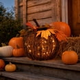 thumbnail image 5 of Rattan Lighted Pumpkin Fall Decorations,Thanksgiving Large Light-Up Rattan Pumpkin Lanterns for Indoor Outdoor Halloween Thanksgiving Decor Porch, 5 of 6
