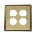 thumbnail image 2 of Nostalgic Warehouse Rop_Swplt_D2 Rope 2 Gang Vintage Restoration Duplex Wall Outlet Cover, 2 of 7