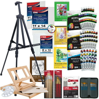 14Pcs Mini Canvas and Easel Brush Set, Canvas Inch, Pre-Stretched Canvas,  Mini Painting Kit, Kids Painting Party 