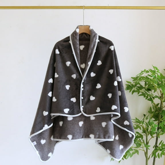 Women's Winter Flannel Thick Solid Color Blanket Cloak Warm Cloak indoor clothing accessories