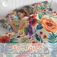 thumbnail image 5 of Vintage Botanical Bedding 3 Piece Duvet Cover Set California King, Spring Floral Summer Vintage Soft Microfiber Comforter Cover with Zipper Closure & Pillowcases, Wrinkle & FadeResistant Quilt Cover, 5 of 9