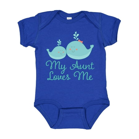 

Inktastic My Aunt Loves Me Whale Boys or Girls Baby Bodysuit