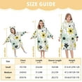 thumbnail image 4 of FORMRS Wearable Blanket Hoodie with Sleeves for Kids Cozy Flannel Sweatshirt, White Flower, 4 of 7