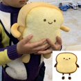 thumbnail image 2 of Fluffy Toast Slice Bread Shaped Plush Stuffed Figure, Sofa Bedroom Cuddle Pillow Decor, 2 of 8