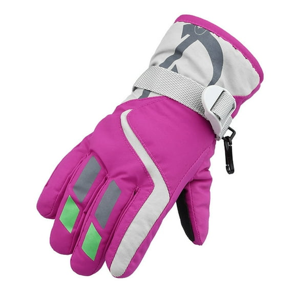 Gloves for Women Winter Gloves for Youth Snow Windproof Mittens Outdoor Sports Skiing Gloves Hot Pink One Size