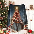 thumbnail image 4 of Uootdi Christmas Sweaters for Women Vintage Christmas Tree Xmas Print Long Sleeve Knit Sweaters Holiday Pullover Artful Cozy Sweaters Gift, 4 of 5