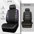 thumbnail image 6 of Car-Grand Bling diamond Rhinestone Leather car seat covers front pair shinning spark glitter crystal cute universal fit automotive glitter SUV truck sedan women girly Purple, 6 of 7