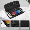 thumbnail image 4 of Fintie Carry Case for Nintendo Switch OLED Model 2021/Nintendo Switch 2017, Hard Shell Shockproof Protective Cover Travel Bag w/10 Game Card Slots, Marble Black, 4 of 9