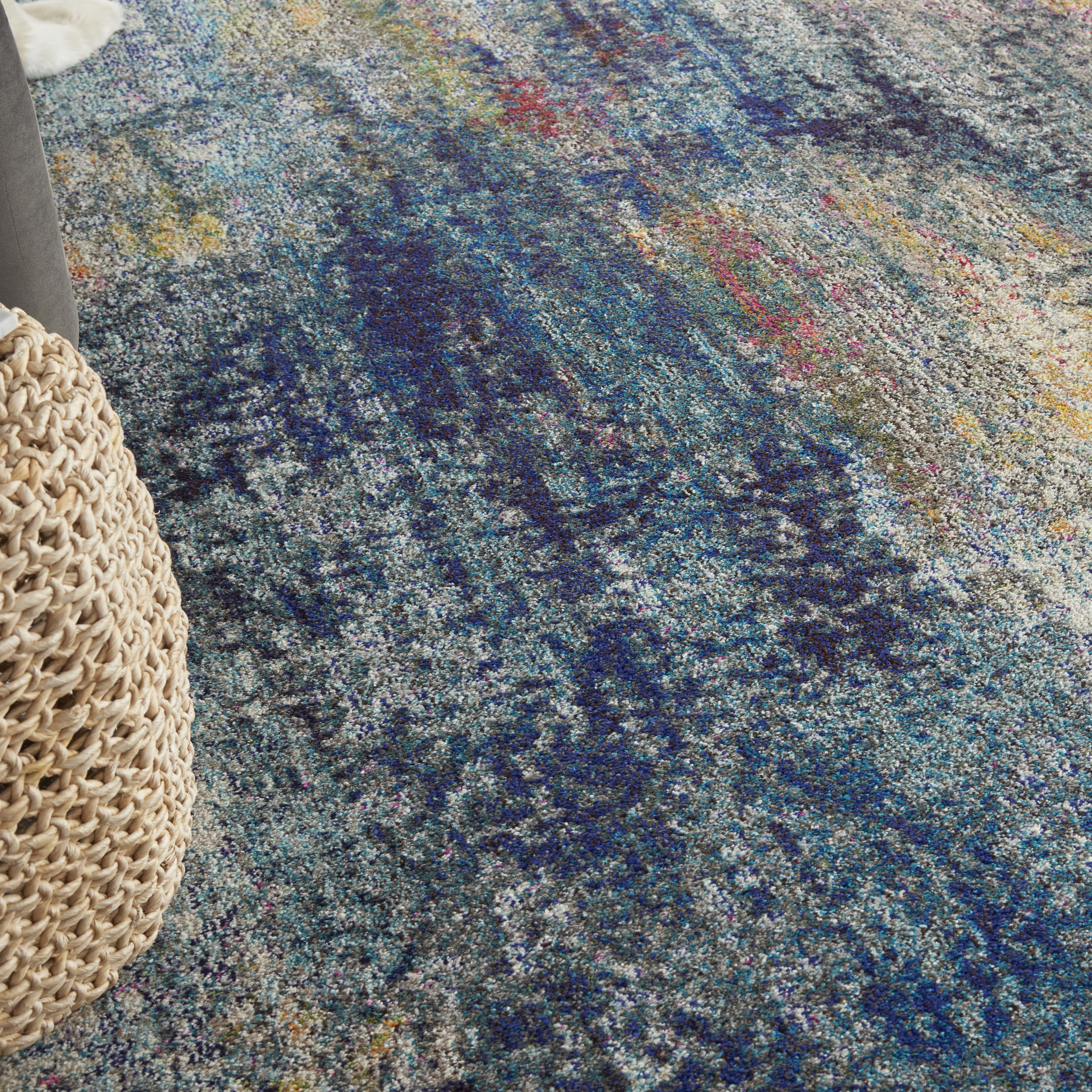 Nourison Celestial Modern Abstract Multicolor 6'7" x 9'7" Area Rug, (6x9)