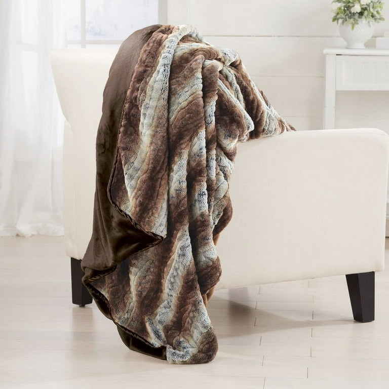 Brookstone Nap Faux Rabbit Luxury Blanket