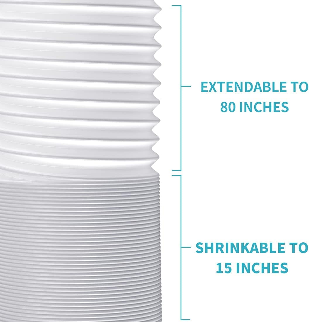 YOUHO Portable Air Conditioner Exhaust Hose - 5.9 Inch Diameter - 80" Long - Universal Flexible Anti-Clockwise Room Airconditioner AC Vent Replacement Tube - Window Kit Extension Accessories
