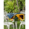 thumbnail image 3 of Outdoor Tablecloths with Umbrella Hole & Zipper, Spring Sunflowers Round Tablecloths 60 Inch, Yellow Floral Turquoise Farmhouse Wood Grain Waterproof Table Cloth, Patio/Pool/Picnic Table Covers, 3 of 8