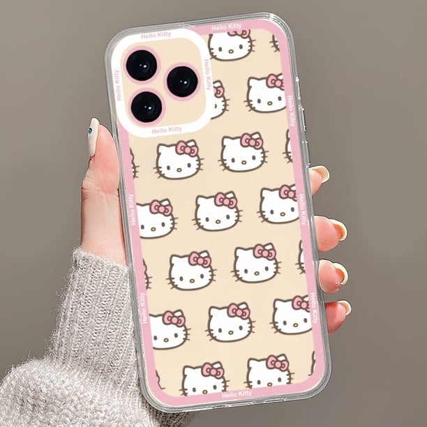 Funda de teléfono de dibujos animados Kawaii k-kitty h-hello, carcasa transparente para iPhone 13 14 Mini 11 12 Pro Max Fivean unisex