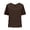 Coffee, variant on HXWCHs French Terry T-shirt Women's Retro Fashion Casual Loose Fit Short Sleeve Turndown Neck Solid Color Tee Shirt top S Purple