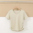thumbnail image 2 of Kajonyu Women's Nylon Spandex V Neck Short Sleeve Workout Yoga Top, 2 of 10