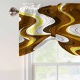 thumbnail image 5 of Tie Up Valances for Windows, Brown Stripe Adjustable Valance Curtains Window Treatment for Living Room, Gold Geometric White Coastal Wave Modern Ocean Rod Pocket Kitchen Curtains & Drapes 54x18 Inch, 5 of 9