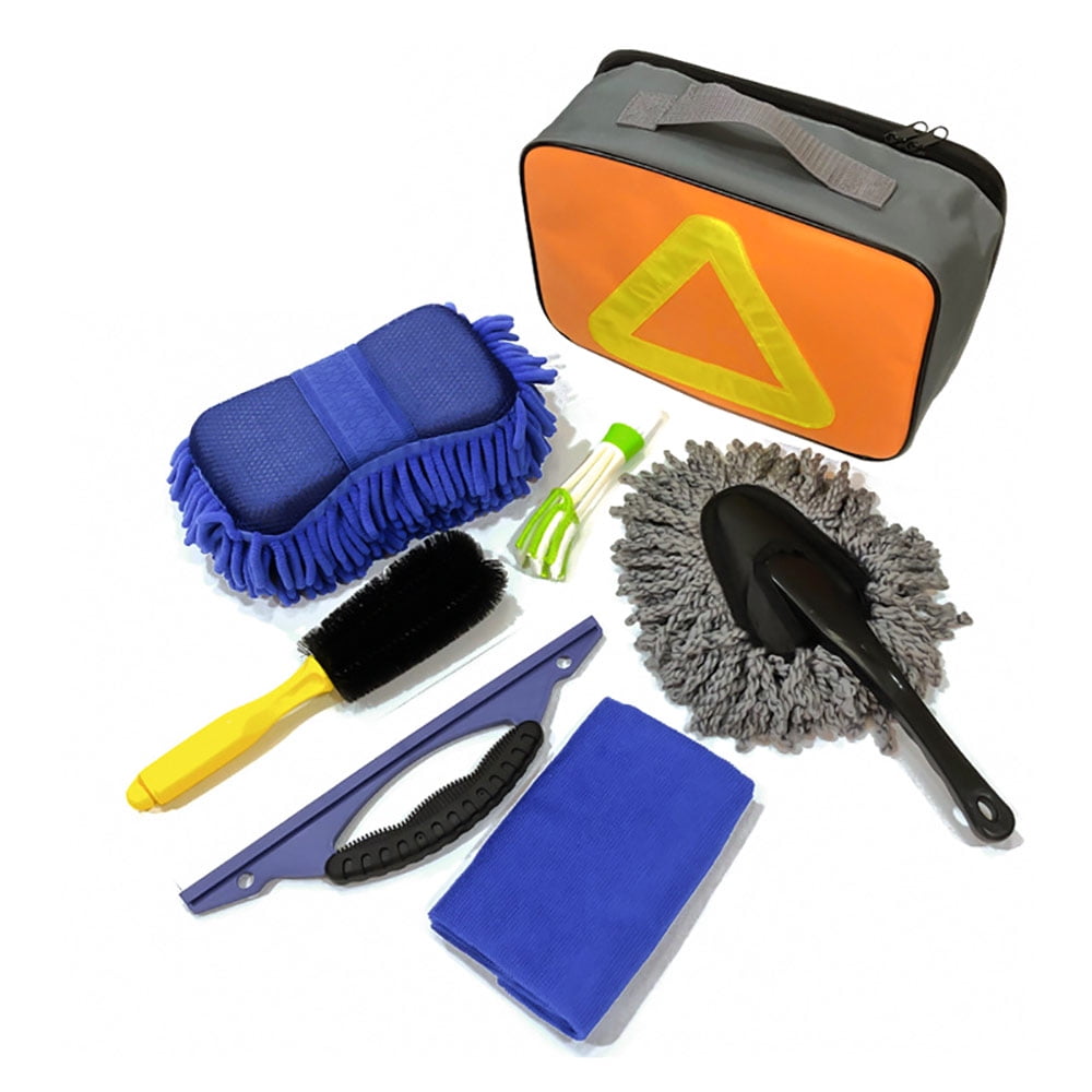 7pcs Car Wash Cleaning Tool Kit Car Tire Wheel Brush Chenille Wash