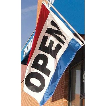 SSWBasics Double Sided Open Flag - 3’ x 5’ - Flag Only- Double Sided Open Flag for Retail - Bright and Vibrant Now Open Flag - Durable Open Flags for Businesses