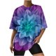 thumbnail image 1 of Blusa de manga corta con estampado de cuello redondo informal para mujer a la moda, Tops de verano OAVQHLG3B Store lin121212, 1 of 3