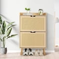 thumbnail image 3 of Bingirl Armoire à Chaussures Étroite Cachée avec Tiroirs Rabattables, MDF Résistant aux Odeurs, Chêne Naturel, 3 of 8