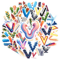 thumbnail image 2 of Cartoon Letter V Theme Stickers, Waterproof Letter V Theme Sticker for Water Bottle Laptop Phone Cases Planner Skateboard Luggage Helmet Party Favor Decor, Ideal for Adults Teens Teacher Rewards, 2 of 9