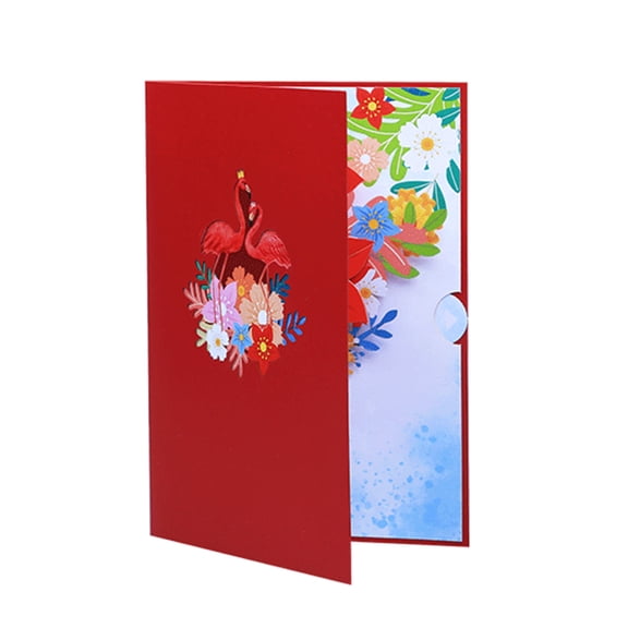 3d Flamingo Popup Cards,Birthday Cards,Mother Day, Anniversary,Valentines Day Thanks You Popup Greeting Cards Gift
