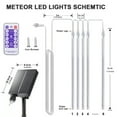 thumbnail image 6 of Solar Meteor Shower Icicle Lights - 8 Tubes 192 LED 11.8-inch Raindrop Lights with Remote Control Timer Function for Holiday Party Christmas Decorations (Multicolor), 6 of 8