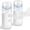 thumbnail image 1 of GIVERARE Paquete de 2 Nano Vapor Facial Handy Mini Mister USB Recargable Pulverizador de Niebla 30ml Tanque de Agua Visual Hidratante e Hidratante para el Cuidado de la Piel de la Cara Extensiones de, 1 of 5