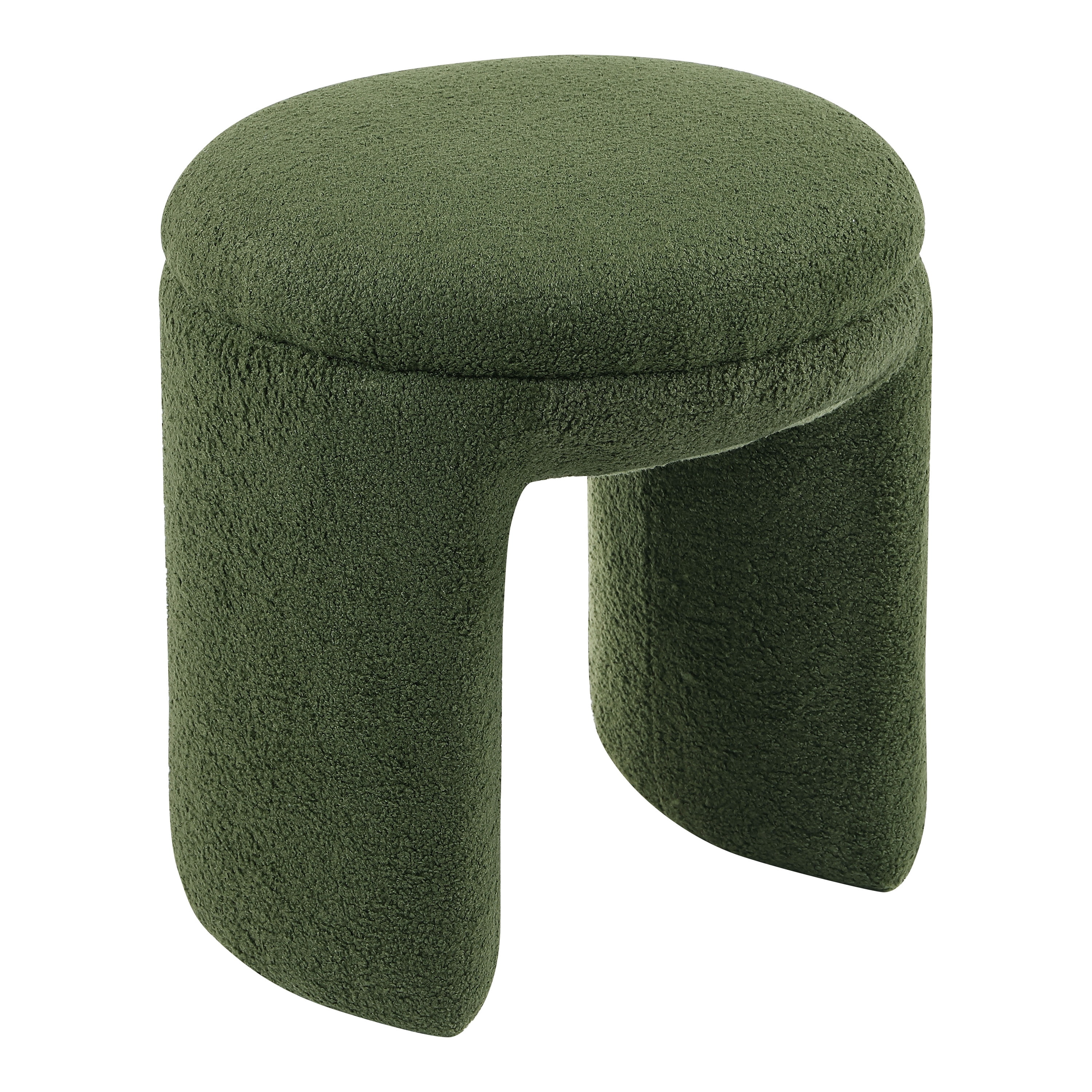Furniture of America Thia Modern 18" Upholstered U-Shaped Stool, Green