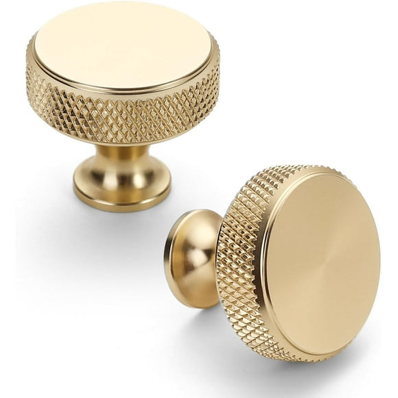 Woeilo 10 Pack Gold Kitchen Cabinet Knobs Knurled Dresser Knobs Drawer Knobs Cabinet Hardware Aluminum Knobs for Dresser Drawers Single Hole Knob