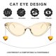 thumbnail image 4 of Ubiuo - Gafas de sol estrechas estilo ojo de gato para mujer, modernas, con cadena de metal y colgante de corazón en forma de patilla, estilo elegante y moderno, B2233, 4 of 5