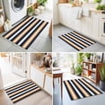thumbnail image 4 of Entryway Rug 2'x3', Orange Navy Blue Striped Kitchen Runner Rugs Non-Slip Carpet Mats, Minimalist Farmhouse Lines Bedside Rugs Runners Washable Floor Carpet for Bathroom Laundry Room, 4 of 8
