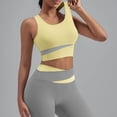 thumbnail image 4 of vdgthytj Yoga Tank Tops for Women Sleeveless Square Neck Crop Slim Fitted Color Blocking Summer Gym Workout Racerback Crop Tops, 4 of 4