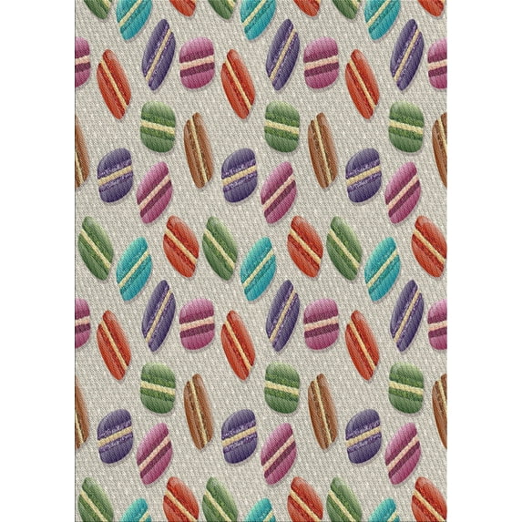 Ahgly Company Indoor Rectangle Patterned Rosy Purple Novelty Area Rugs, 7' x 9'