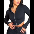 thumbnail image 1 of Sudadera con Capucha y Cremallera para Mujer, Chaqueta Tipo Cárdigan Corto, Sudadera con Capucha, Top Informal de Larga. Negro XL, 1 of 8