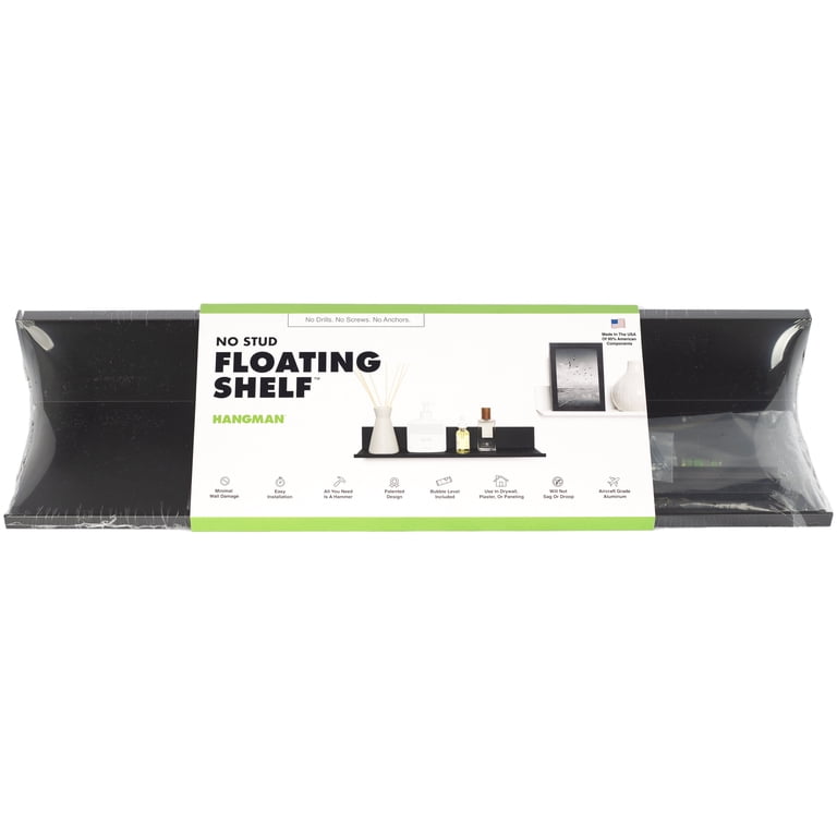 Hangman No Stud 18" Floating Shelf, Black photo 1