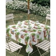 thumbnail image 3 of Square Outdoor Tablecloth with Umbrella Hole Summer Outside Table Cloth Waterproof Patio Table Cover Botanical Tropical Plants Camels Palm Tree Animals Zipper Tablecloths for Picnic 54x54 Inch, 3 of 8