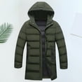 thumbnail image 3 of BAETEUY Men's Cotton Coat with Hood - Long Sleeve Pockets Long Down Jacket, 3 of 7