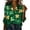 #275-Multicolor, variant on Craaazy Women's St. Patrick's Day Long Sleeve Turndown Collar Shirts with Shamrock Prints Gifts