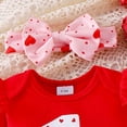 thumbnail image 6 of BOBOGOJP Baby Girl Outfit My 1st Valentine's Day Romper + Diamond Skirts +Leg Warmers+Headband 4Pcs Spring Clothes Red for Size 12M, 6 of 9