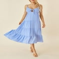 thumbnail image 3 of Solid Spaghetti Strap Midi Cami Dress for Women - Perfect for Parties and Beach, 3 of 9