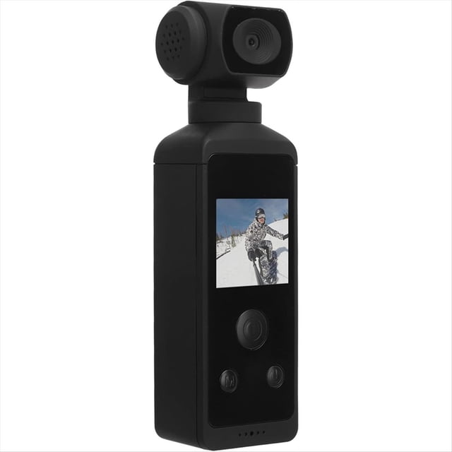 Cámara de Acción Portátil, Videocámara de Bolsillo 4K HD con Rotación de 270° y WiFi para Grabar Vlogs de Viajes, Resistente Al Agua.
