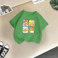 thumbnail image 5 of Chemises Filles Mode Personnalité Imprimé Col Rond Manches Courtes Tee Été Décontracté Ample Hauts Filles Vert 12 Ans-14 Ans, 5 of 5